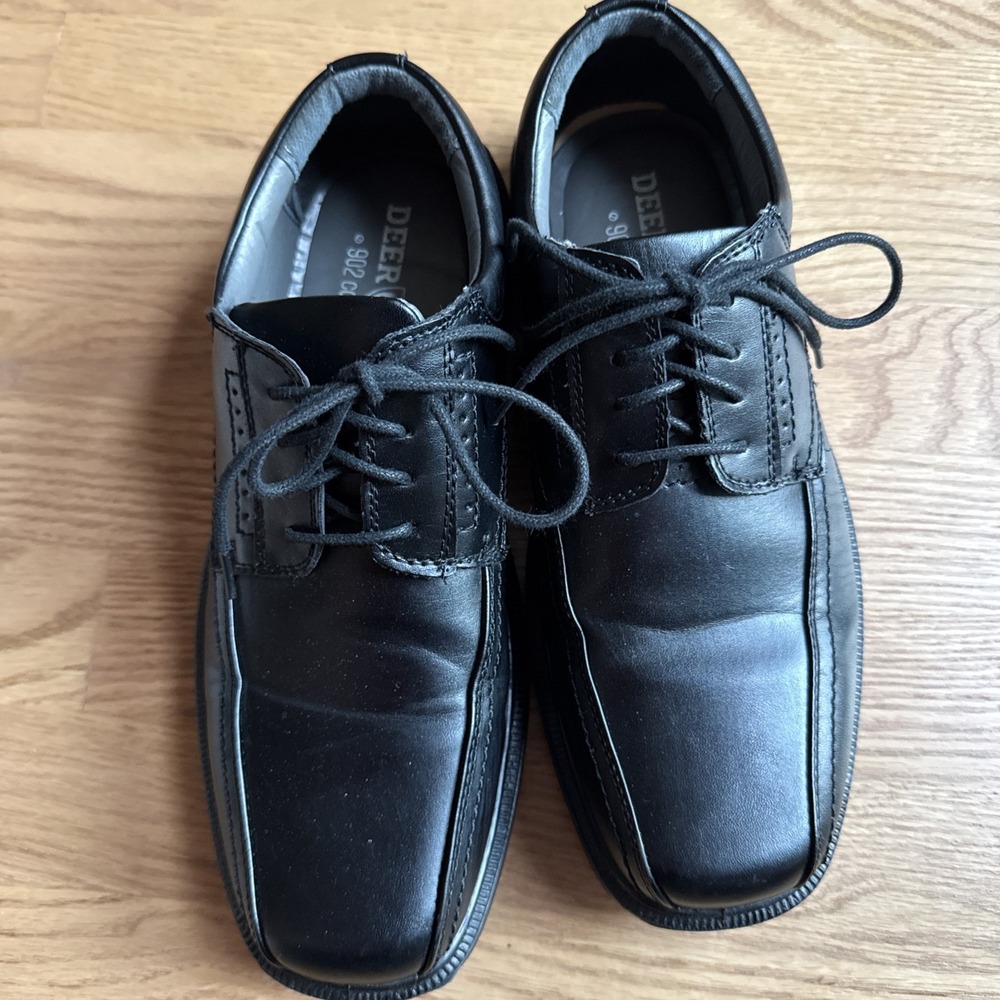Men's Oxford Dress Shoes Deer Stags Williamsburg 902 Collection Black Size 8 1/2